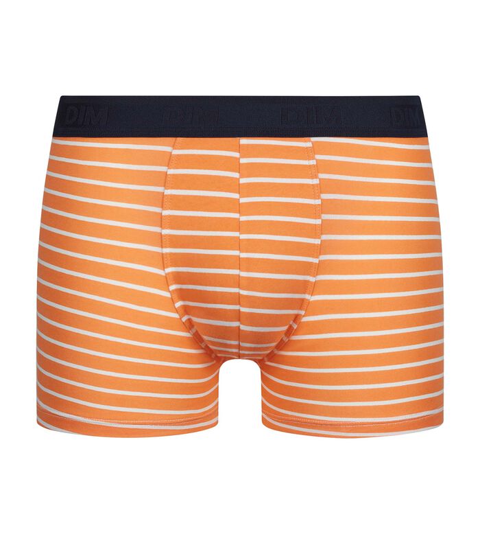 Men's stretch cotton orange striped boxer shorts Dim Fancy, , DIM