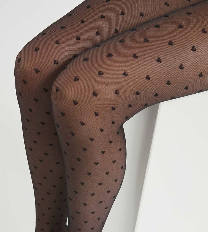 Women's black fishnet tights with bohemian lace flowers Dim Style