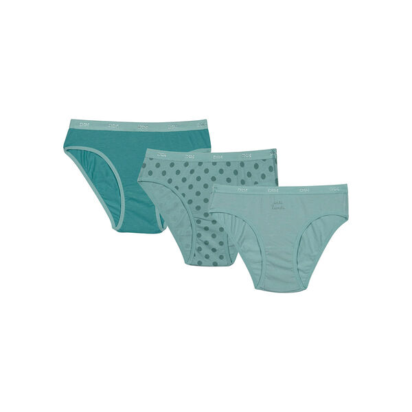 Les Pockets Pack of 3 girls' polka-dot stretch cotton briefs