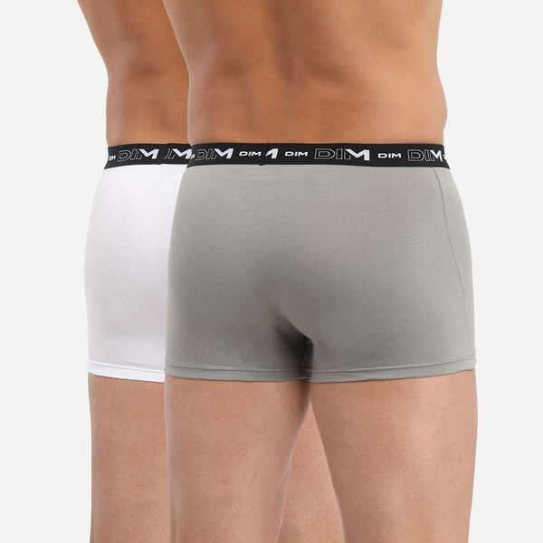 Set of 2 DIM Coton Stretch anthracite and white boxers