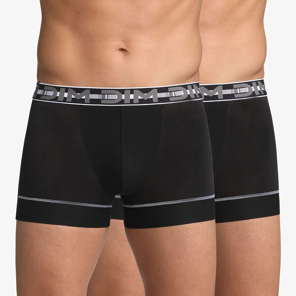 Pack of 2 pairs of black 3D Stay & Fit trunks