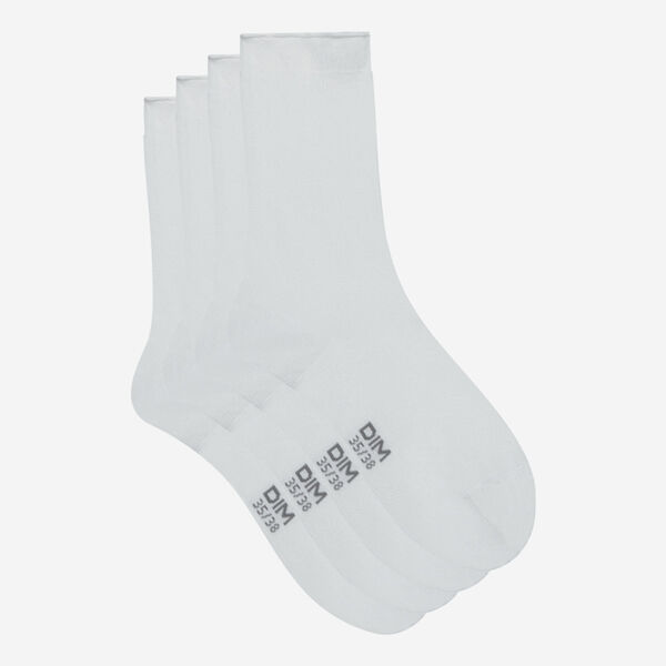 Lot de 2 paires de chaussettes blanches unies pour homme avec logo