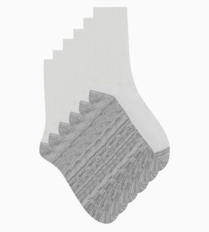 Pack of 3 pairs of men's cotton socks White Grey EcoDim Sport, , DIM