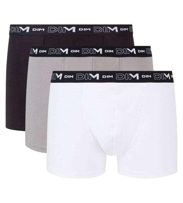 Men's long modal cotton boxers in Black Dim Icons Essentiel