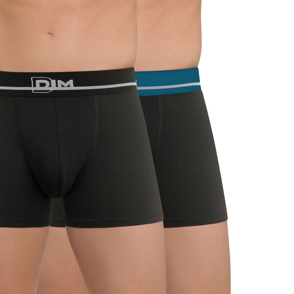 Pack of 2 pairs of black Soft Touch stretch cotton trunks