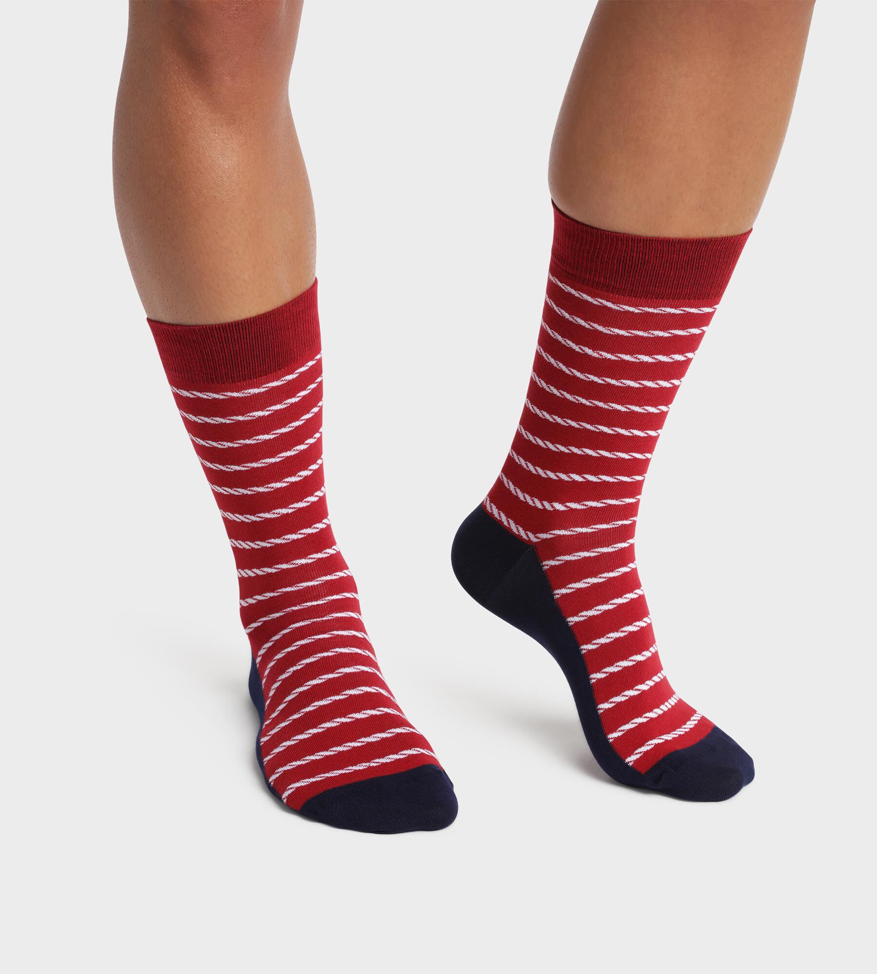 Chaussettes homme made in France au motif marini re Rouge Monsieur Dim