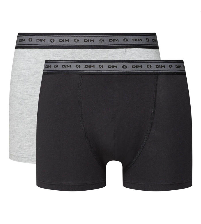 Men's Cotton-Rich Fitness Briefs 500 (2-pack) - Black/Grey