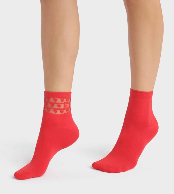 Comprar Calcetines de lunares de colores, calcetines de tubo medio de malla  fina de verano para mujer, calcetines rojos de red, calcetines con forma de  corazón de dibujos animados