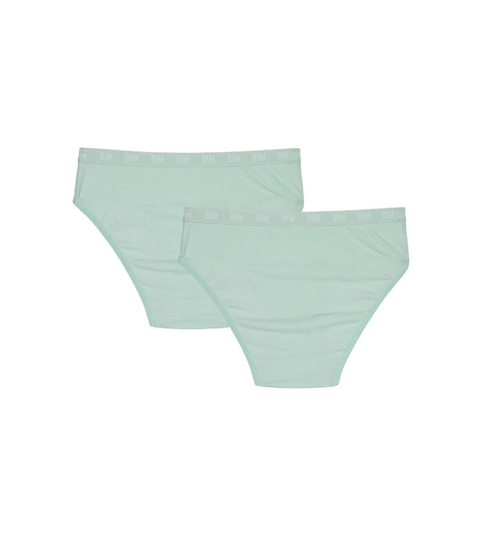 Pack of 3 girls' Pink Les Pockets stretch cotton knickers with a