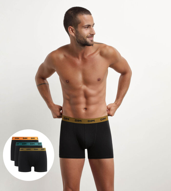3D Flex Air Pack of 2 men's black-grey anti-perspirant long boxers