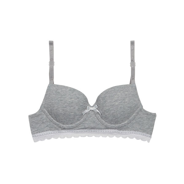 Mottled grey stretch cotton bra Dim Girl