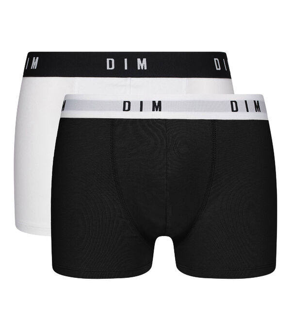 Pack of 2 men's Black Dim Originals stretch cotton boxer shorts
