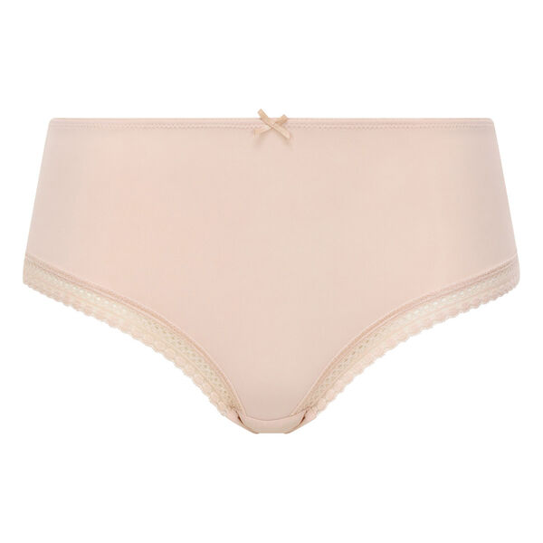 Classic pink microfibre and lace panty, Women's panties