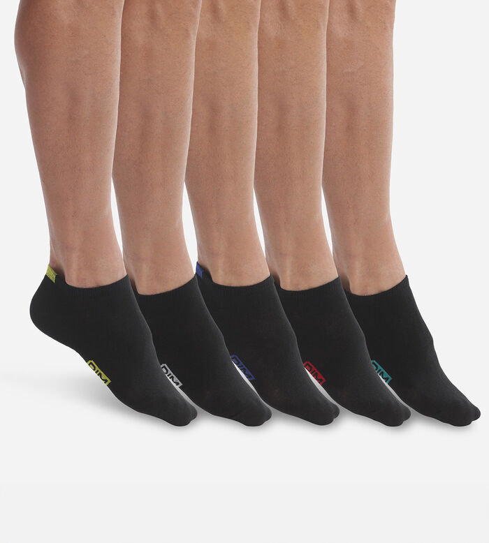 Pack of 3 pairs of black Basic Coton mid calf cotton socks for men