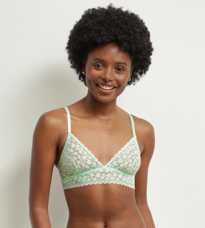 Green Water floral lace triangle bra Daisy Lace, , DIM