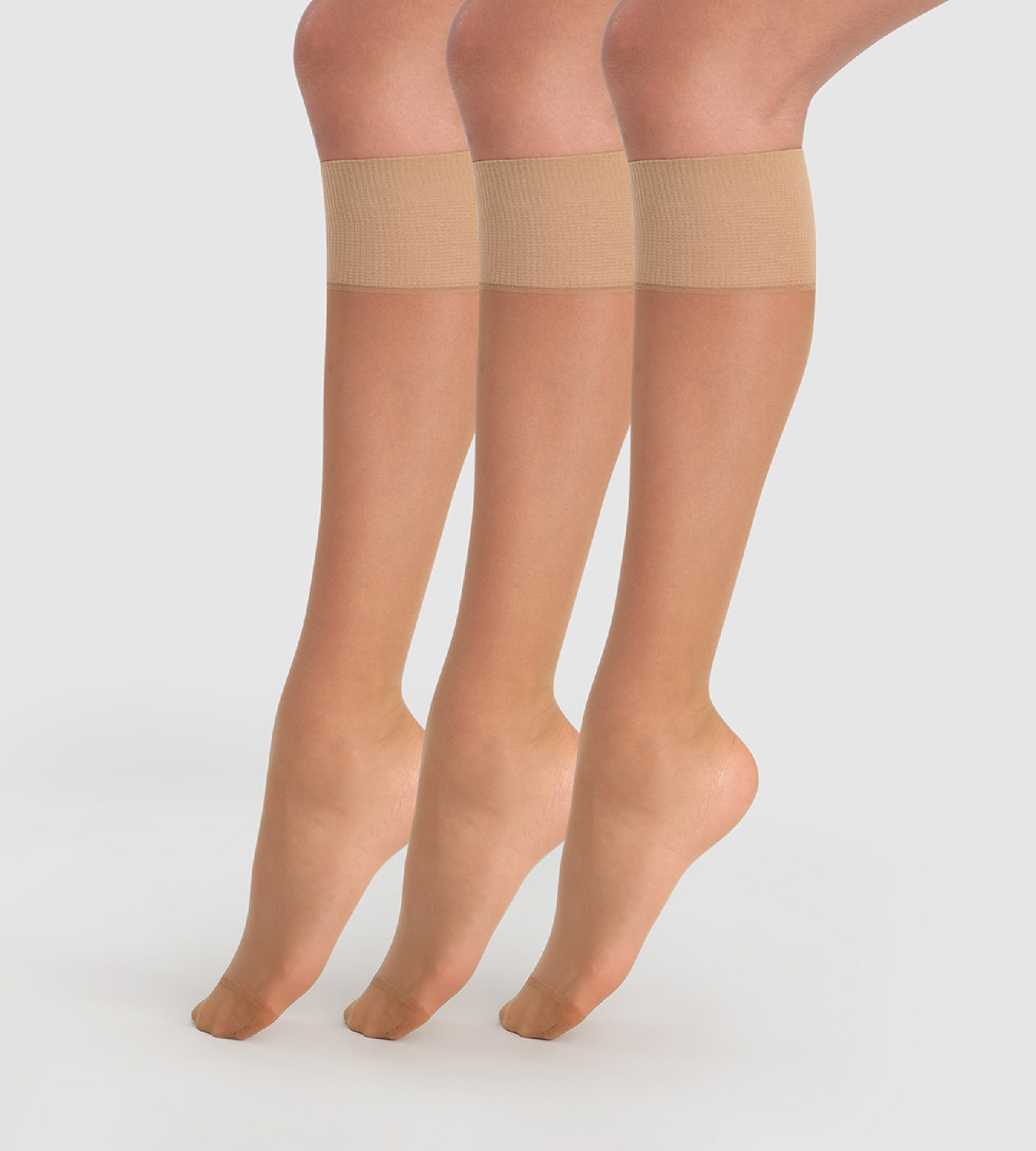 Set of 3 Beauty Resist transparent black 20D ankle socks