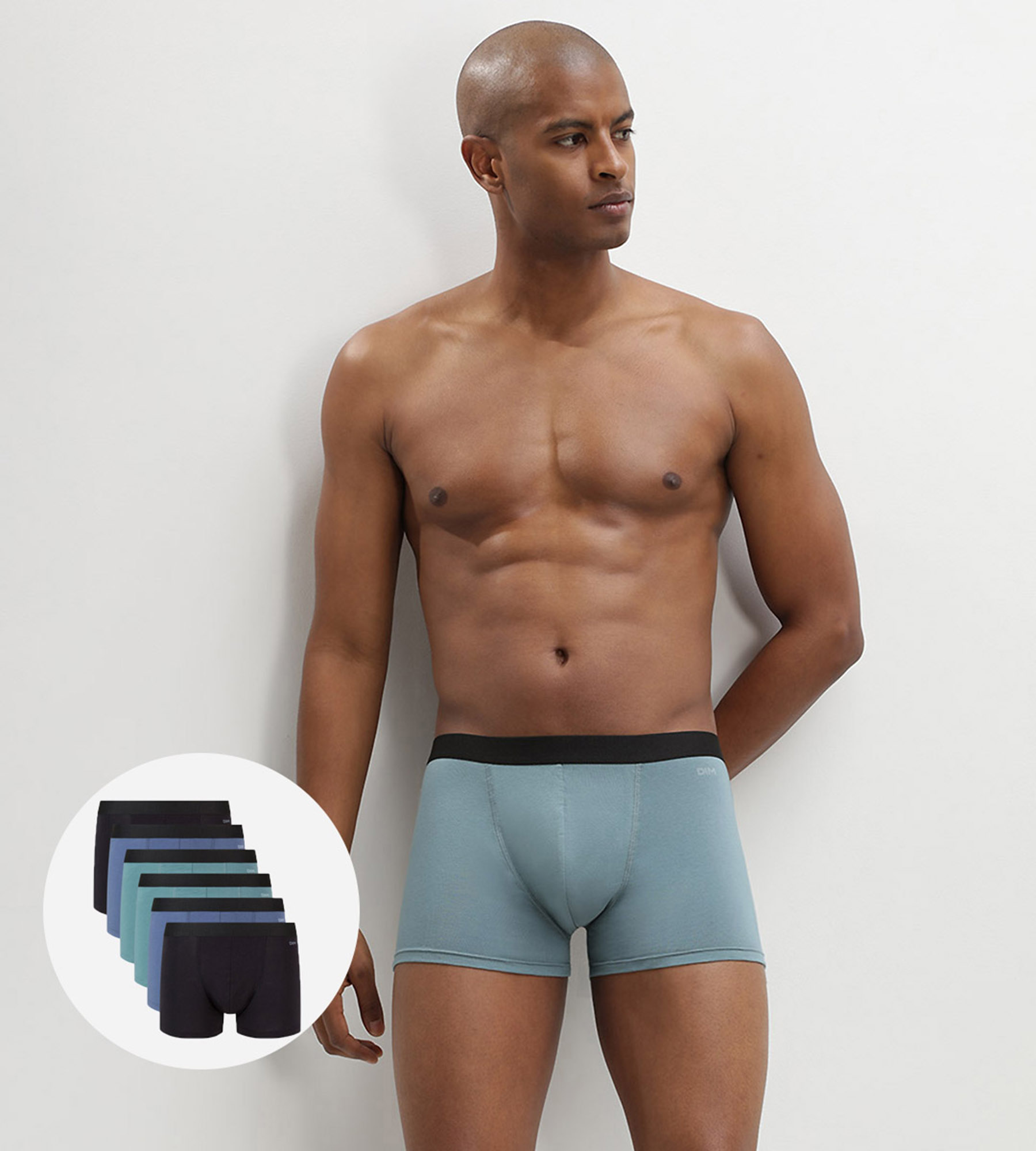 DIM Men's Pack  6 Pack Cotton Stretch Boxers - French Market