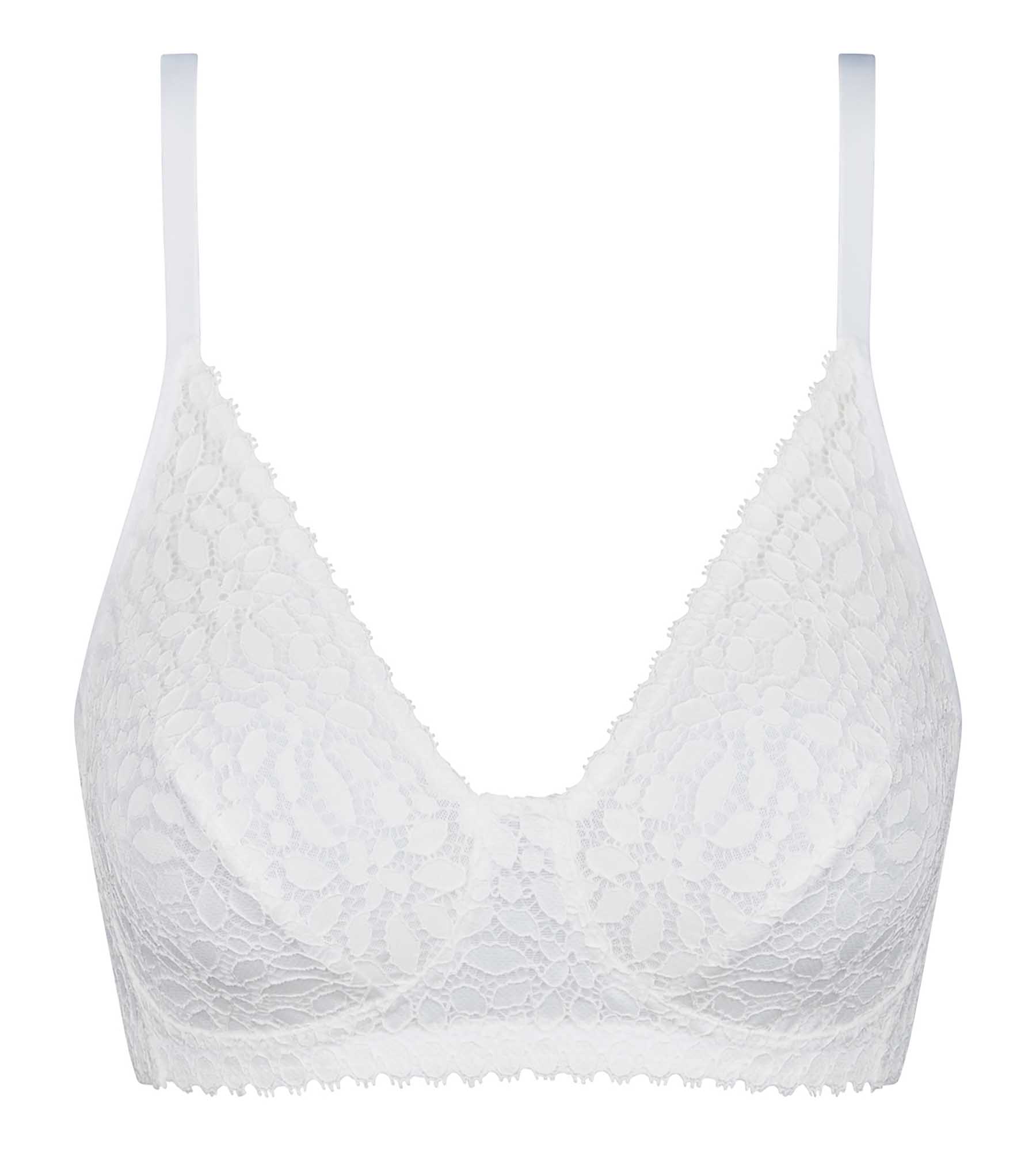 Floral-patterned Wireless bra in White Daily Dentelle