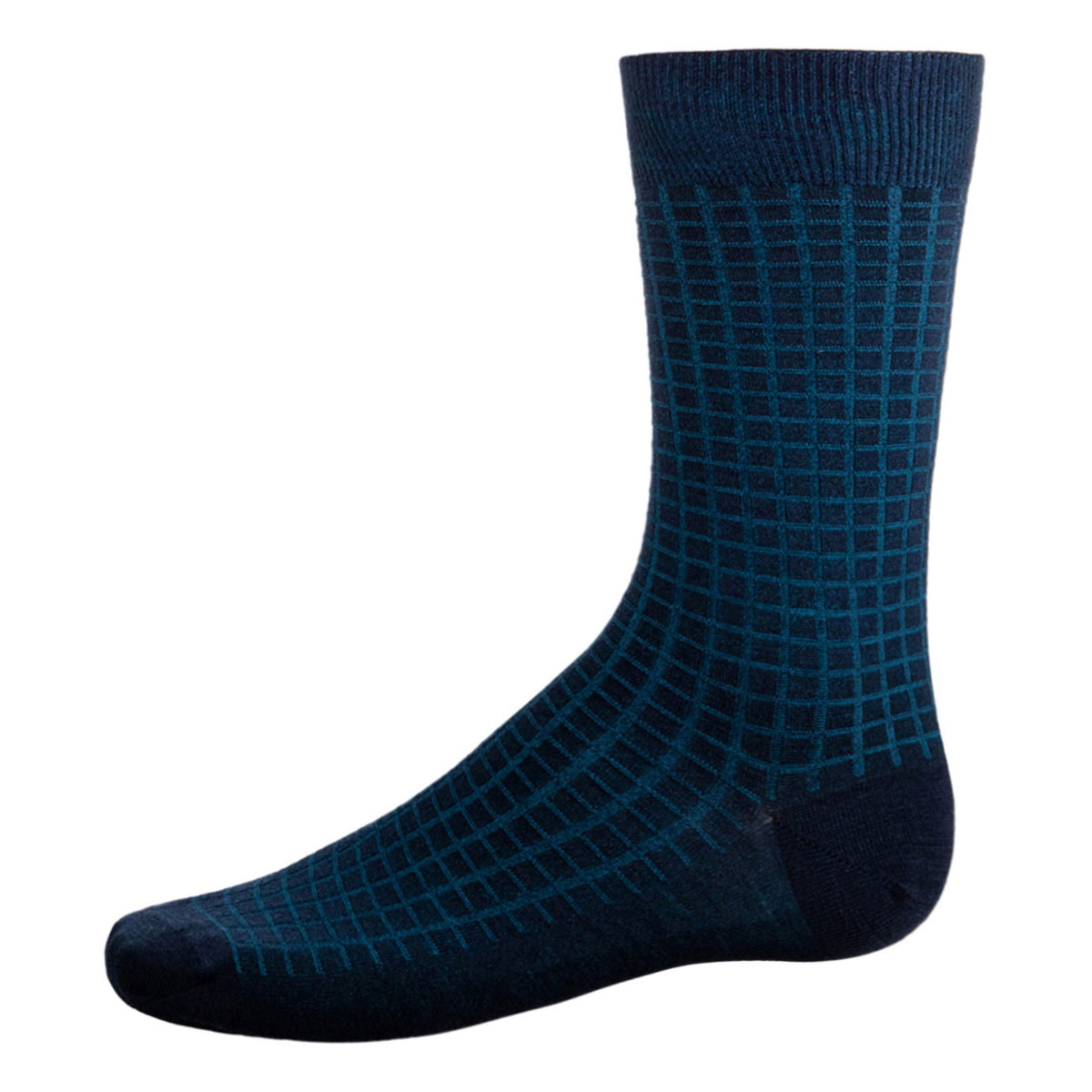 Men's wool calf socks in Navy Blue and Petrol Blue