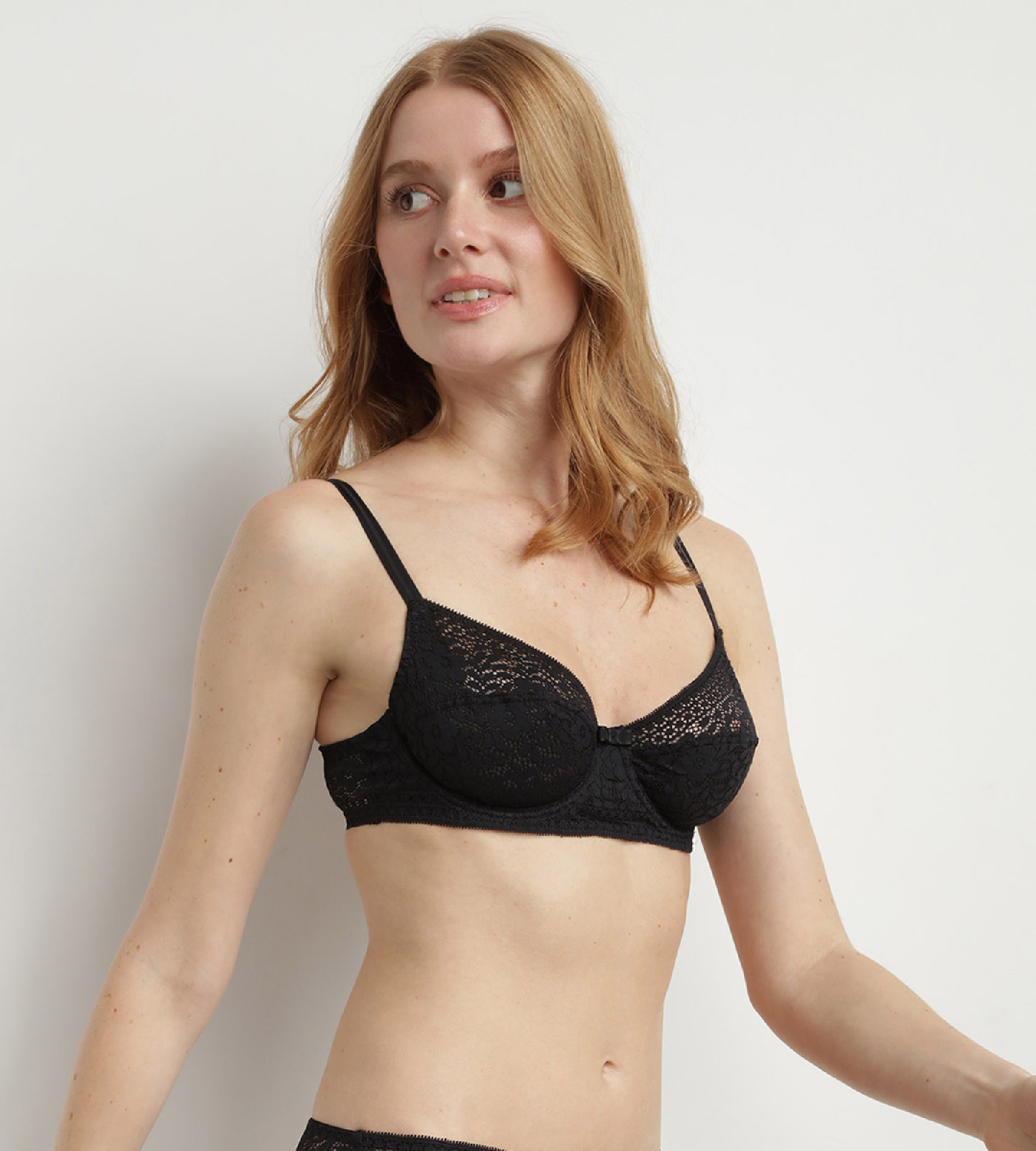 Buy Black Recycled Lace Full Cup Comfort Bra - 34A, Bras