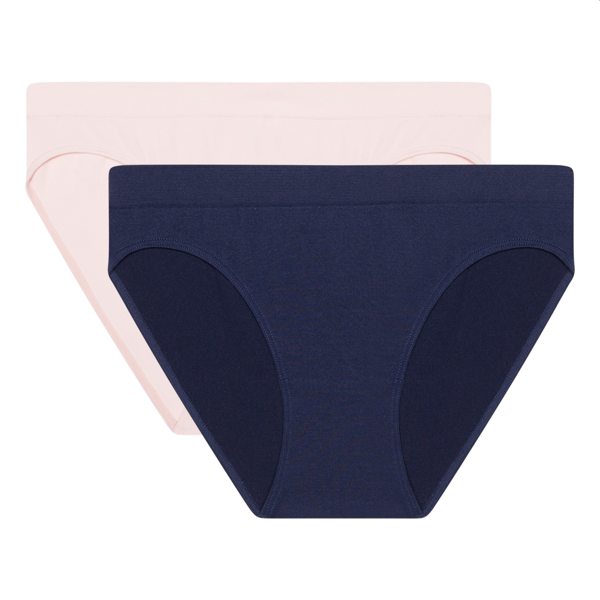 EcoDim Les Pockets pack of 2 seamless microfibre briefs blue/pink