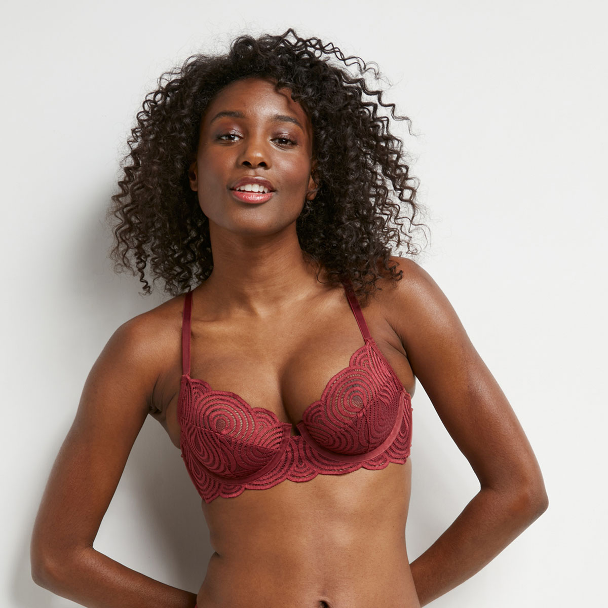 Red And Black Lace Bra