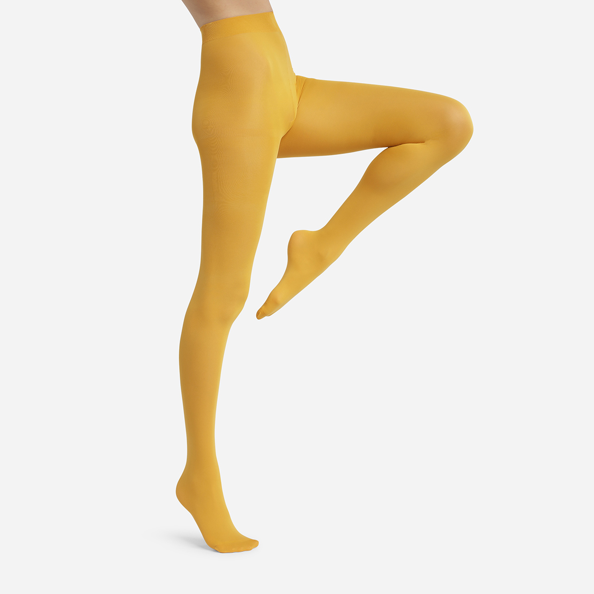 Women's 40d Sunflower Yellow opaque Dim Style tights with a velvet effect
