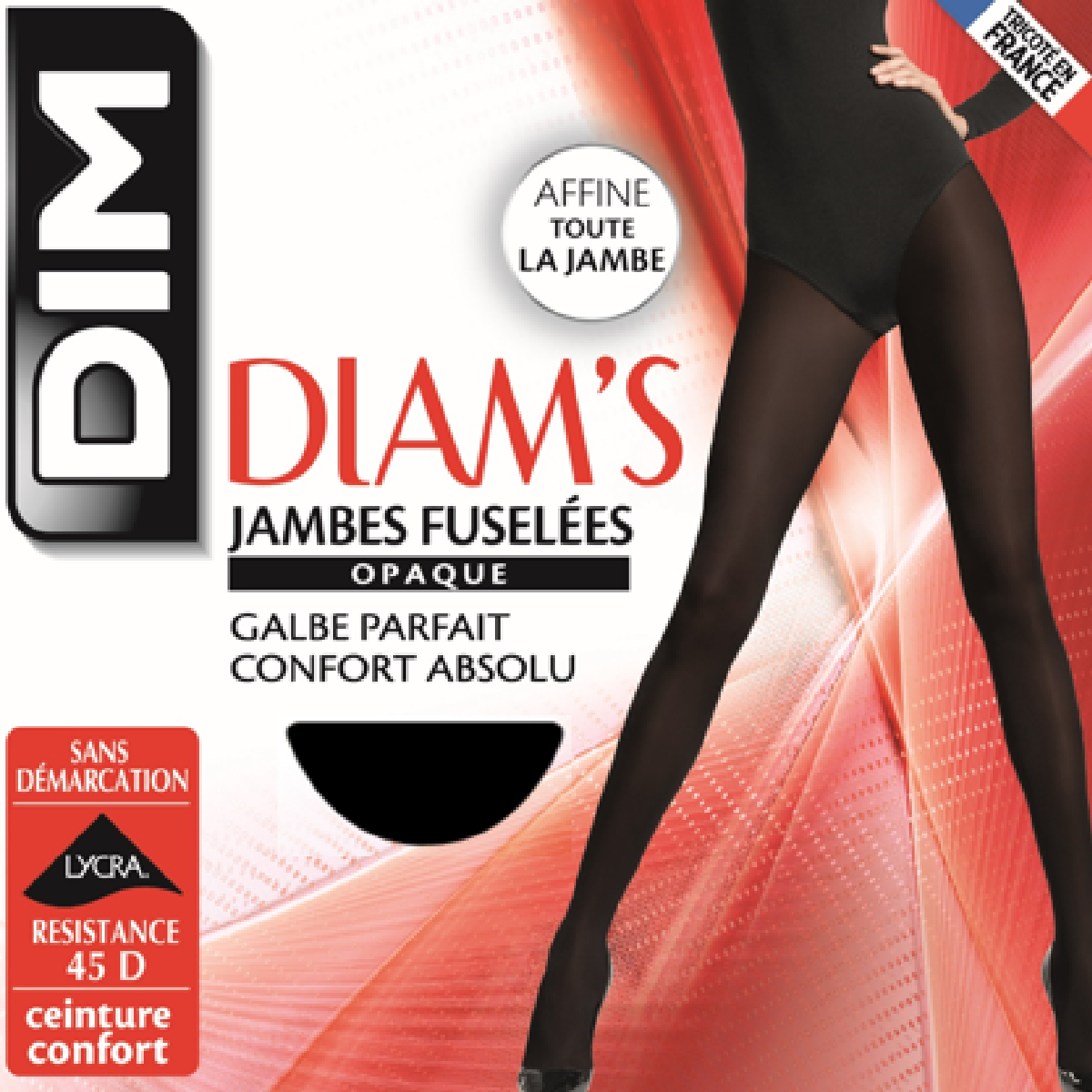 DIM Collant Femme Opaque PERFECT CONTENTION Noir 45D - Taille 1