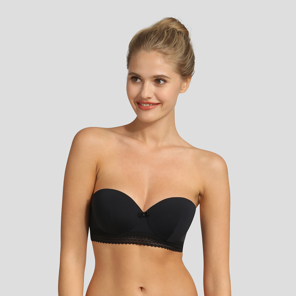 Deco Black Moulded Strapless Bra from Freya