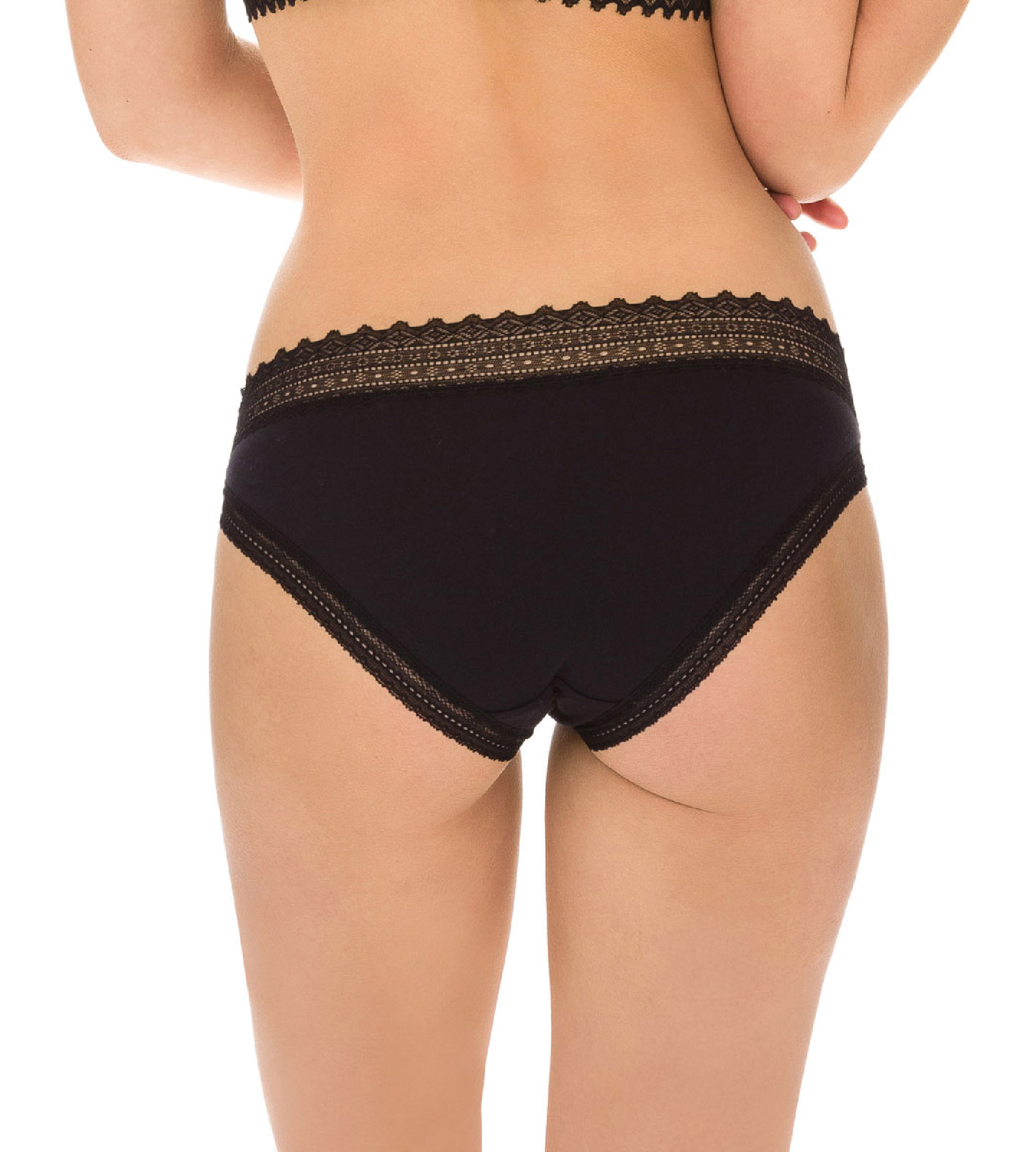Couples Lovers Men Women C-String Thong Panty Underwear Visible Network 2  Pcs In 1 Set (Black)