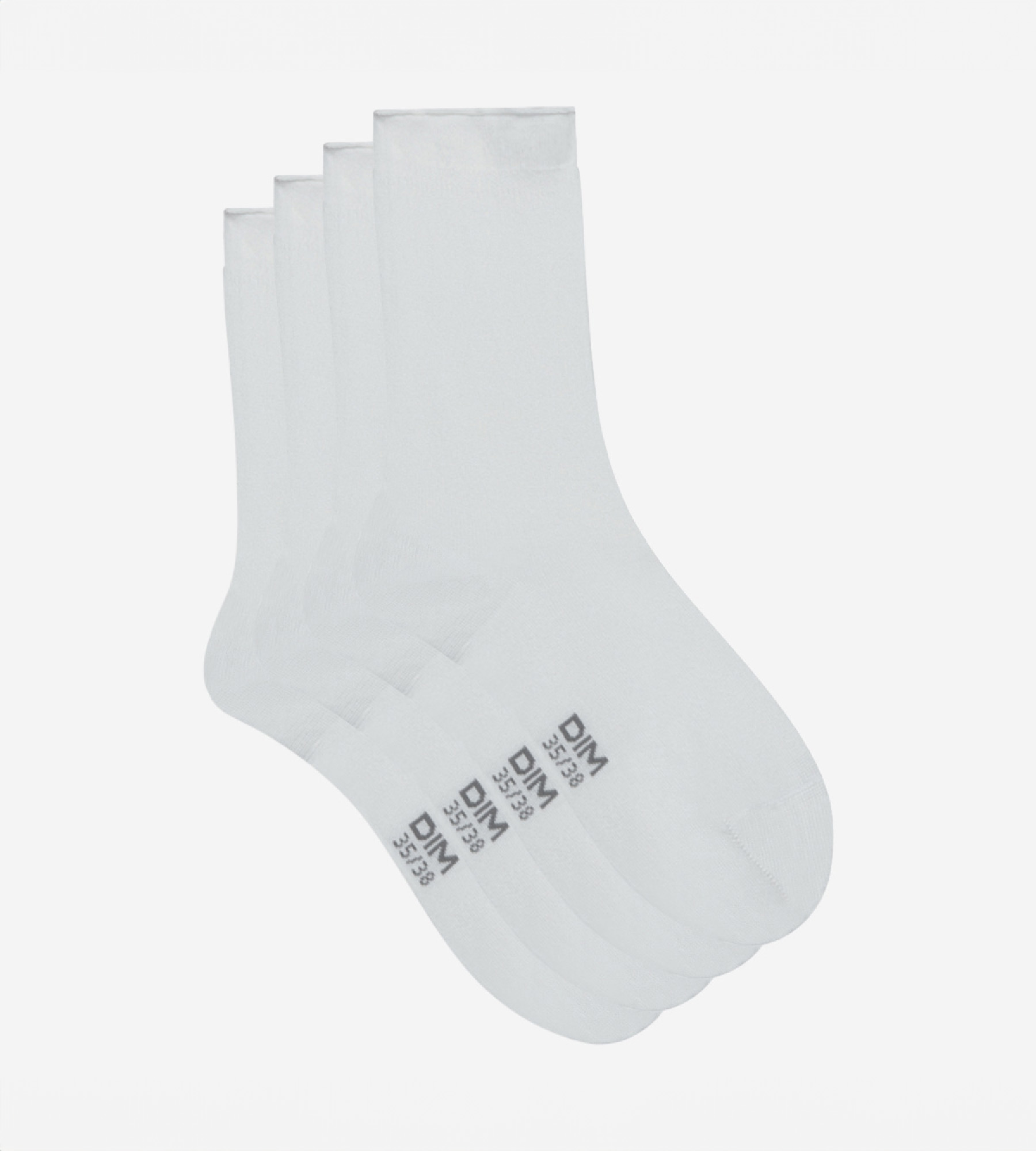 Calcetines de algodón para mujer con costuras lisas (10-13, blanco, paquete  de 3), Blanco