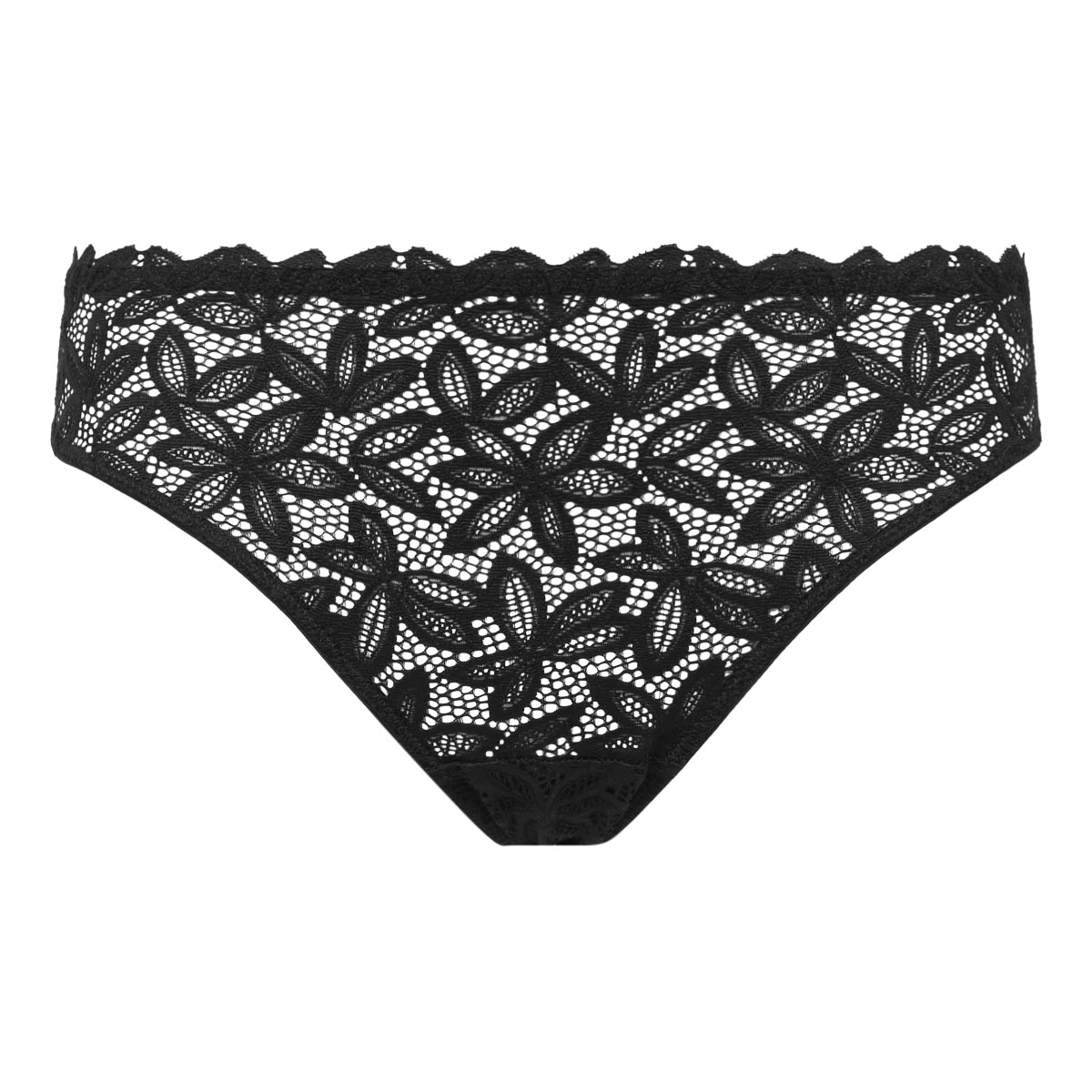 Women's Black Daily Glam lace knickers with floral cut-outs