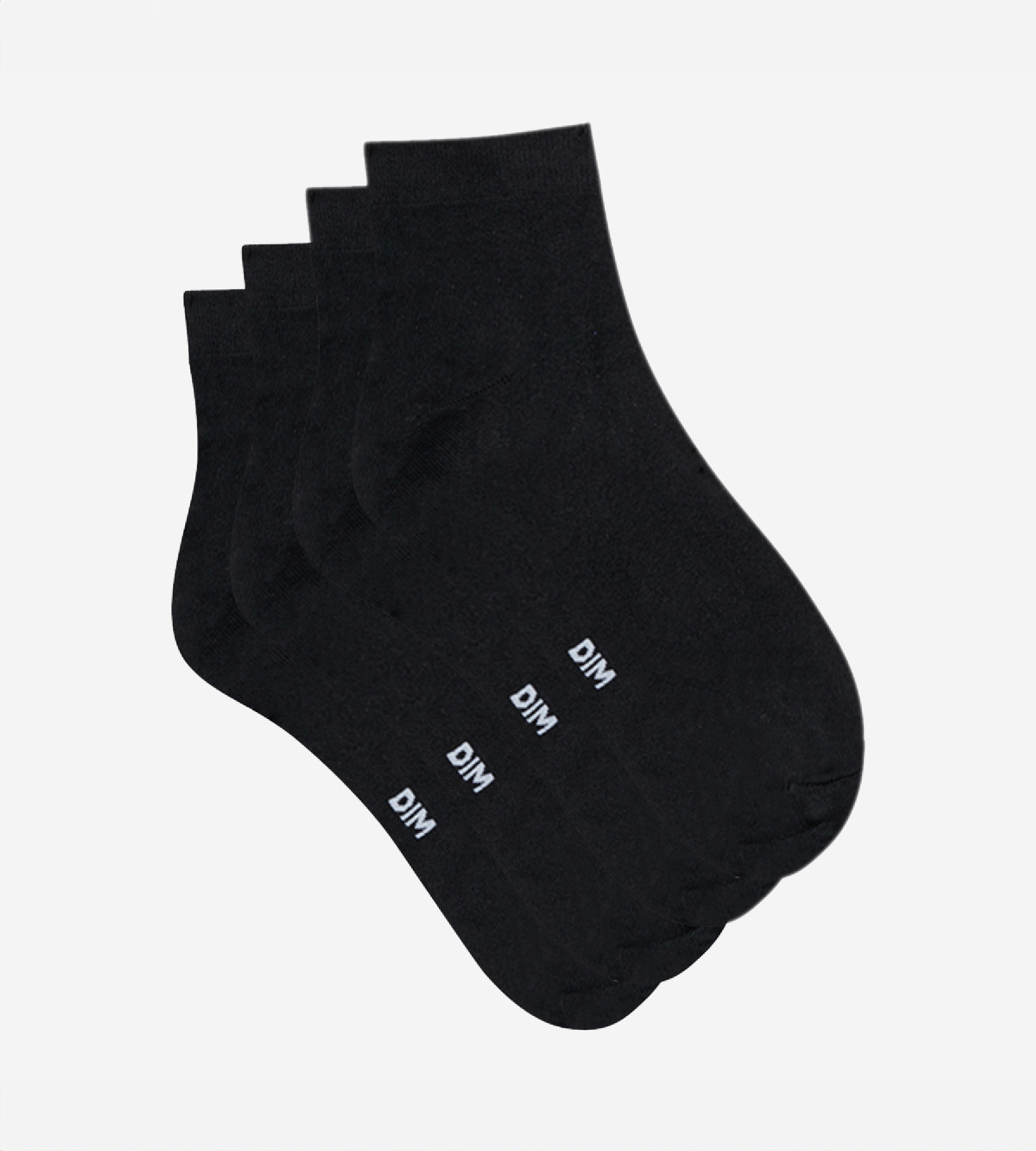 2 pack black and blue women's ankle socks - Dim Basic Coton