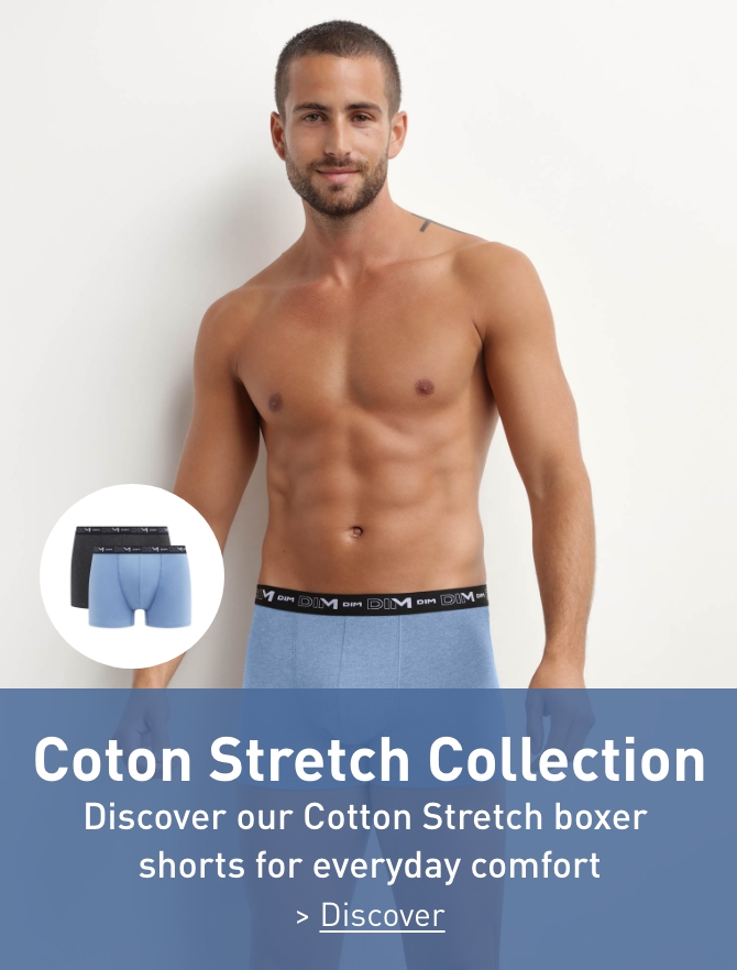 DIM Men's Ecodim Stretch Cotton Quality and Comfort x6 Boxer